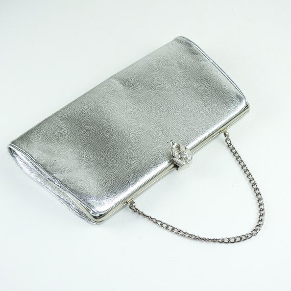 silver metallic clutch