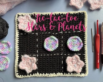 Planets & Stars Tic-Tac-Toe Crochet Pattern