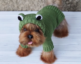 Disfraz De Rana Para Perro Pequeño - Pijama De Forro Polar Con Capucha, Talla S, Ideal Para Halloween O Invierno
