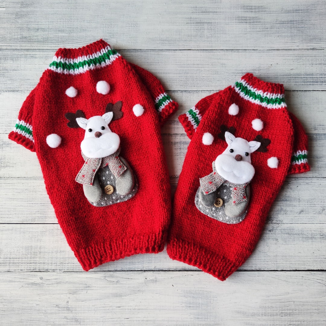 Christmas Reindeer Sweater for Dogs Christmas Gift for Dog Lovers Etsy