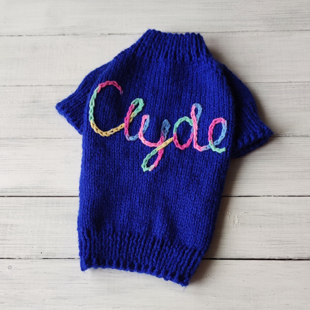 Personalized Dog Sweater With Embroidered Dog Name Etsy