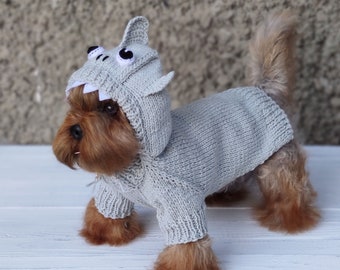 Shark Dog Costume Halloween Dog Costume for Small Dog Handmade