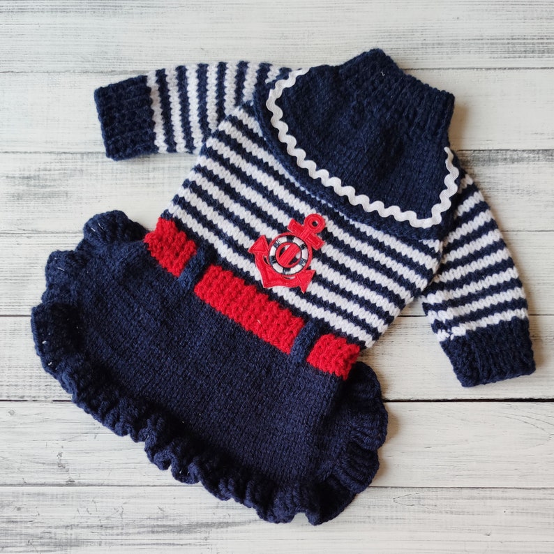 Knitted Dark Blue Dog Dress Ruffled Dog Dress XXS Dog Clothes Etsy