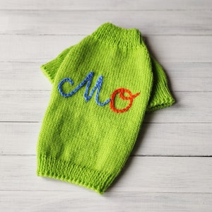 Personalized dog sweater with embroidered dog name Monogrammed dog jacket Personalized dog gift