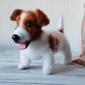 Realistic Jack Russell replica Jack Russell puppy Mohair Puppy Jack Russell lover gift