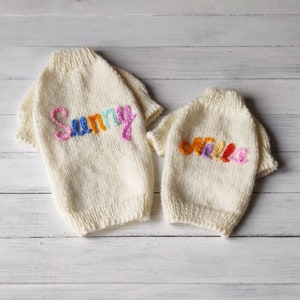 Ropa personalizada para perros pequeños Suéter personalizado para perro con nombre de perro bordado Suéter para gato