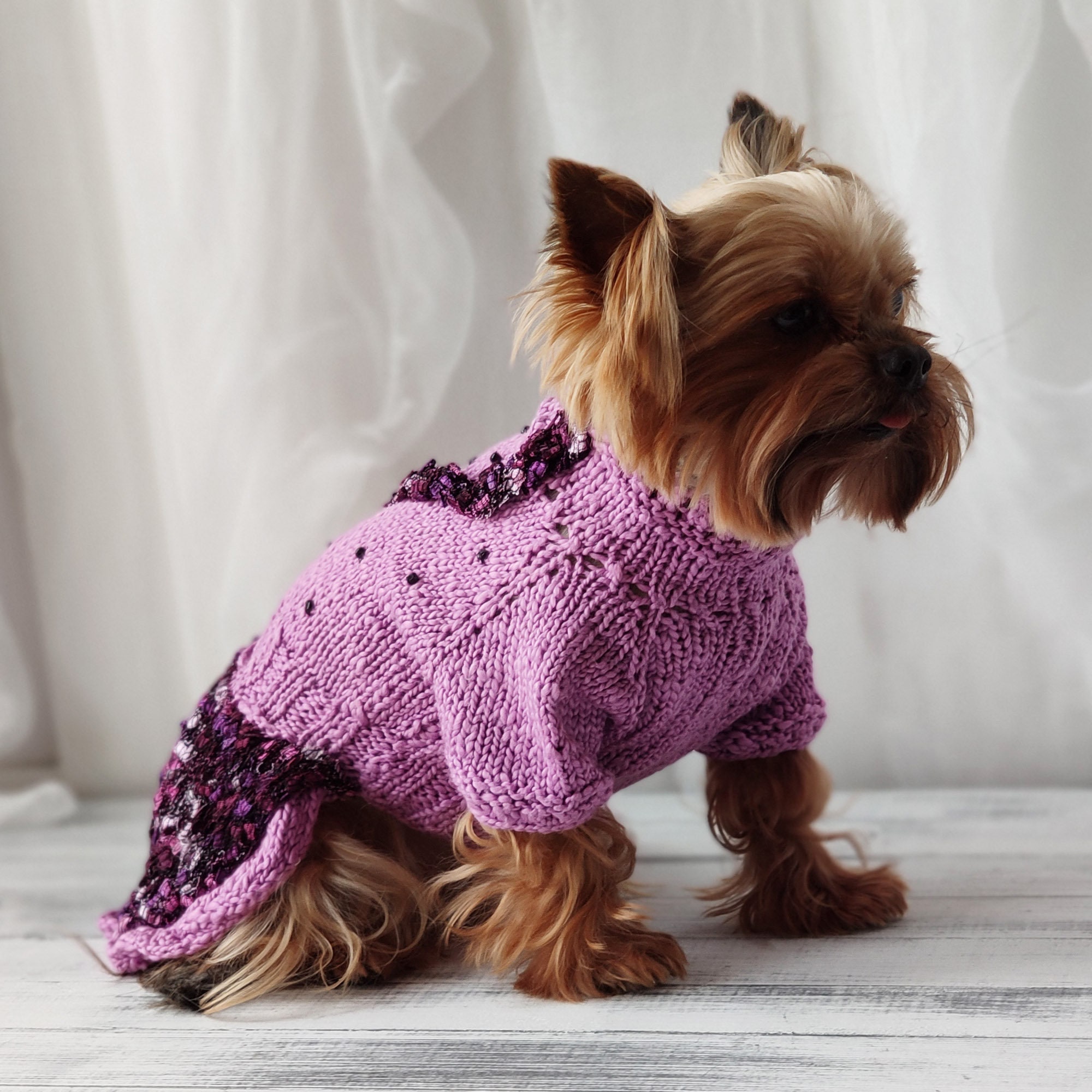 Designer dog clothes Small dog dress with butterfly Dog Etsy