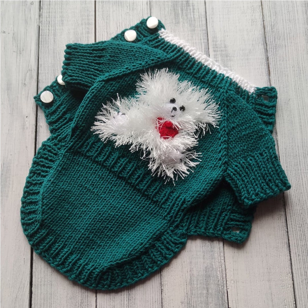 Emerald Green Dog Sweater Valentines Day Knit Dog Sweater Etsy