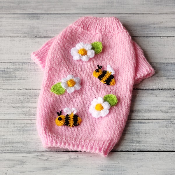 Daisy Hundepullover für Chihuahua Yorkie Bee Strickjacke für Katze Strickhundepullover Hundeliebhaber Geschenk Versandfertig