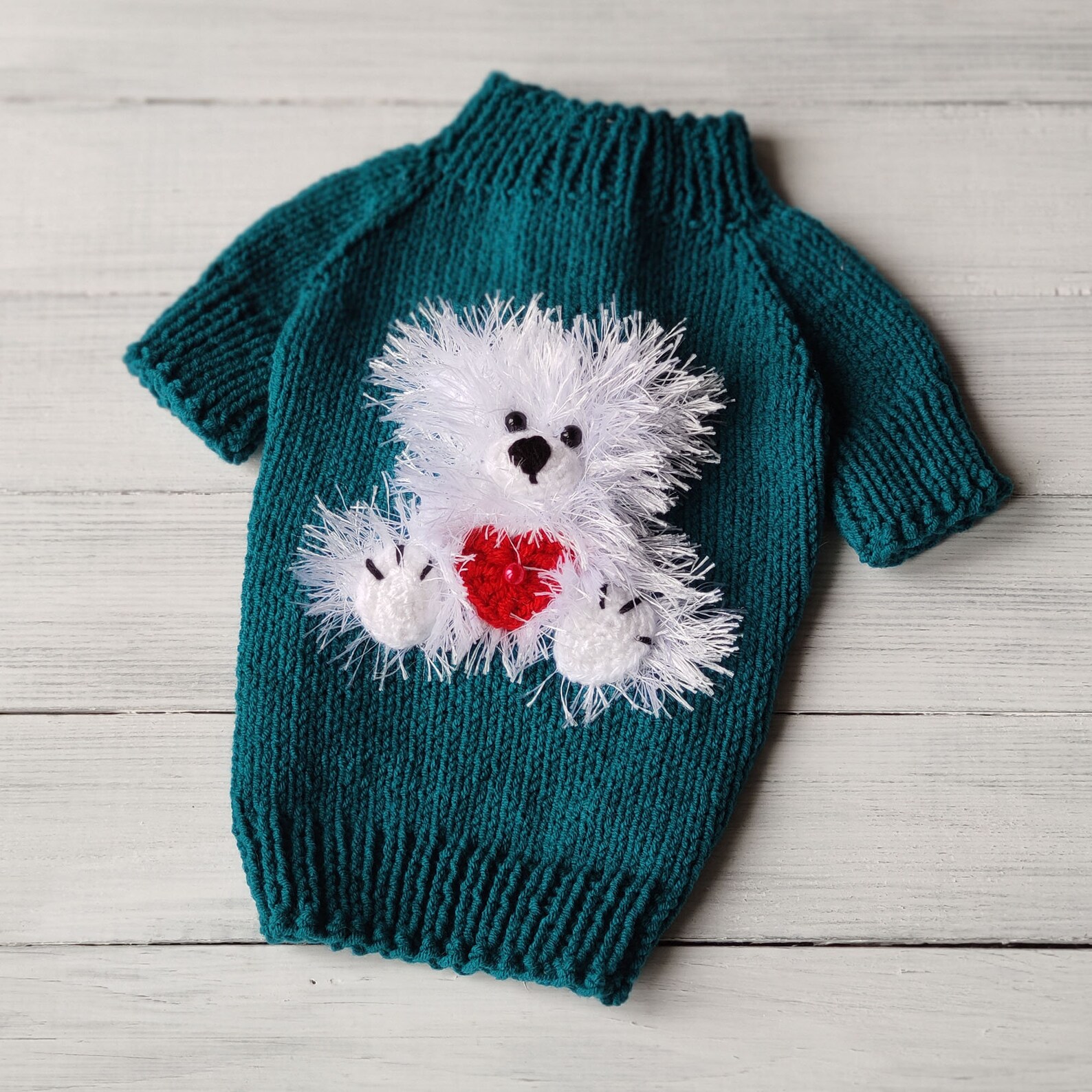 Emerald Green Dog Sweater Valentines Day Knit Dog Sweater Etsy