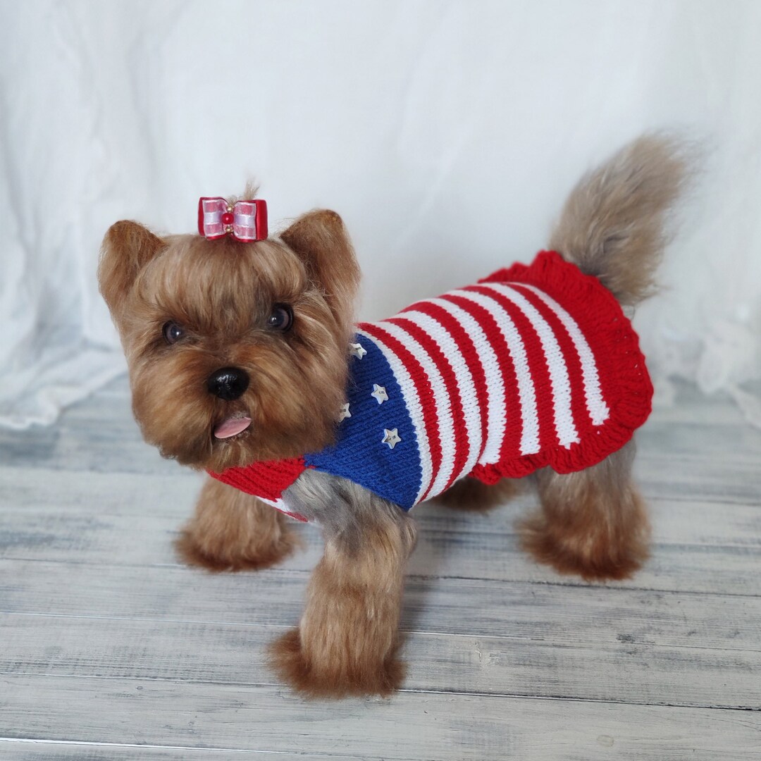 USA Flag Dress for Small Dogs Fourth of July Dog Dresses 4th of July ...