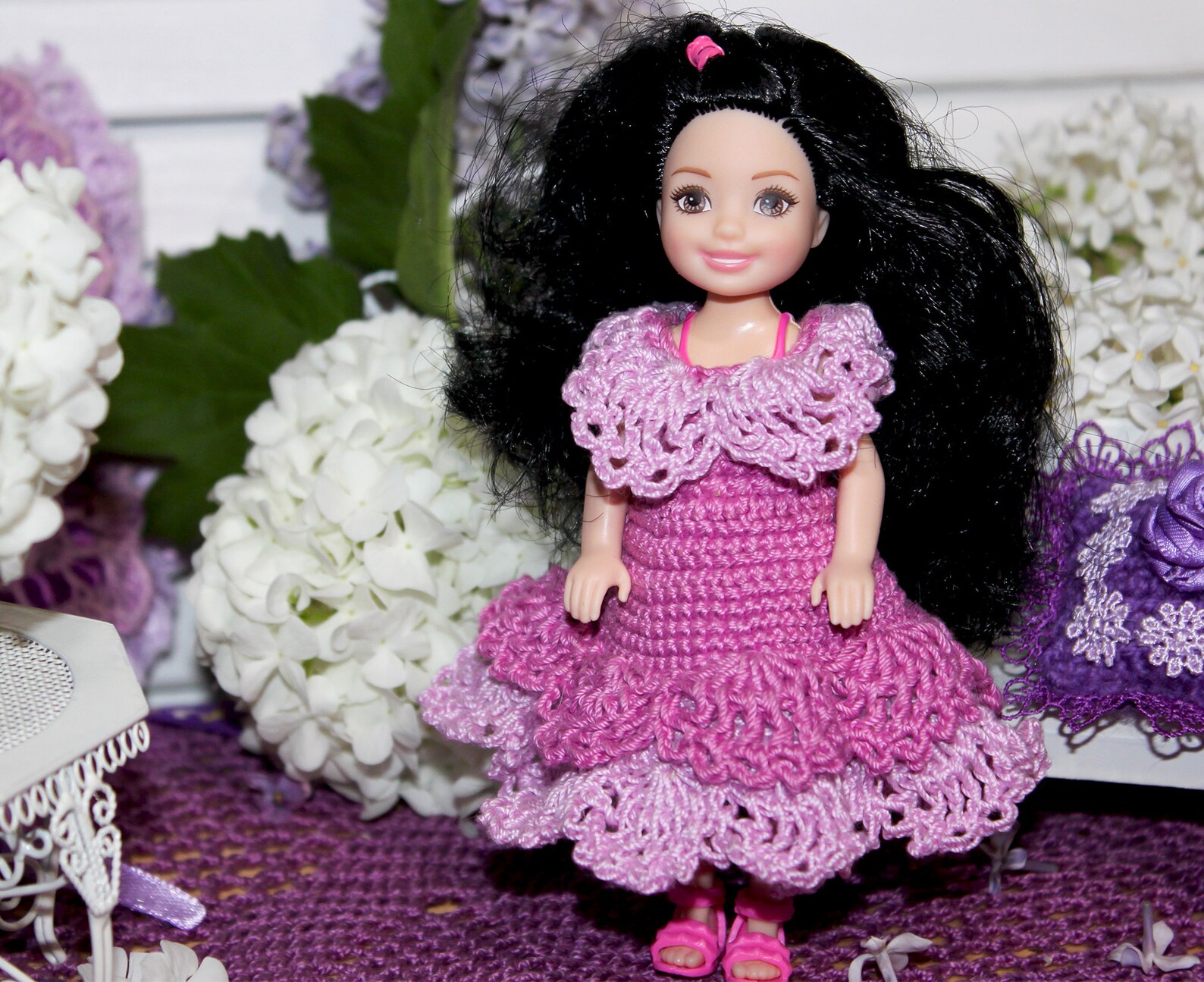 Chelsea doll clothes crochet dress for Barbie sister 55 inch Etsy