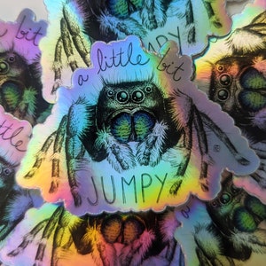 Jumping Spider Holographic Sticker