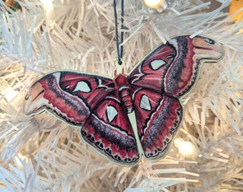 American Silkworm Moth - Cedar Ornament