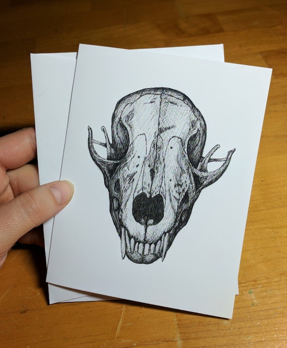 Fox Skull Card - Etsy