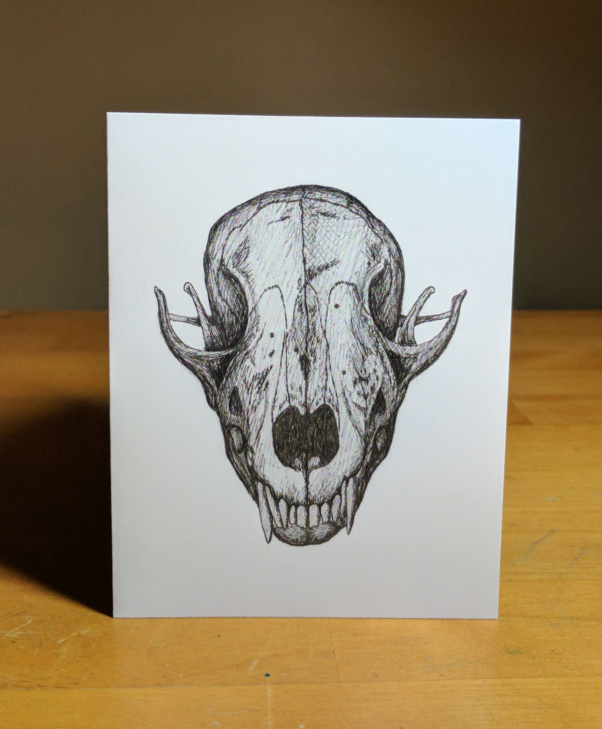 Fox Skull Card - Etsy