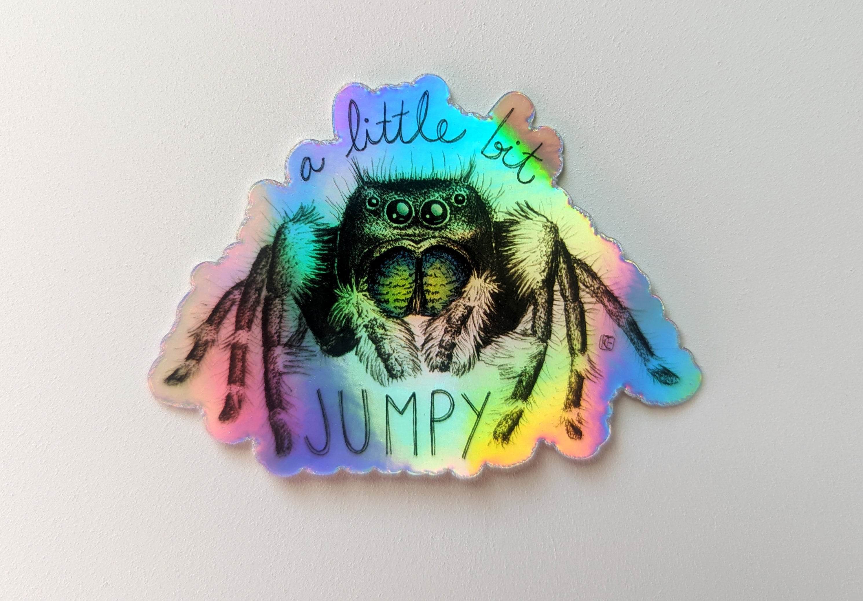 Jumping Spider Holographic Sticker - Etsy