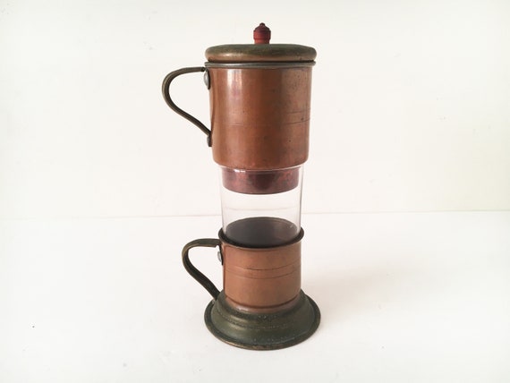 Vintage Copper Brass Drip Coffee Maker 