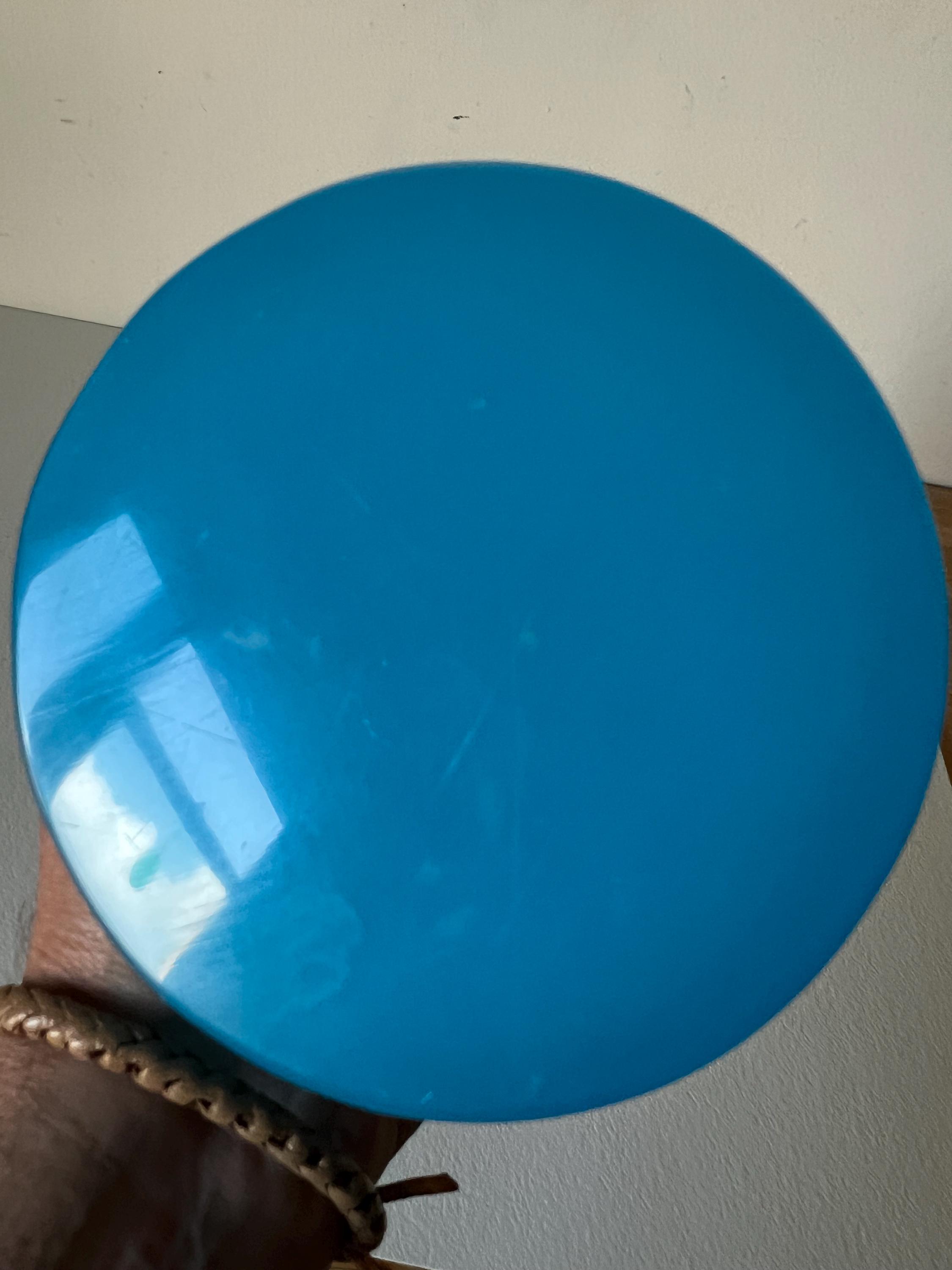 Vintage Opaline Sky Blue Glass Fratelli Ferro Murano, Italy Mid