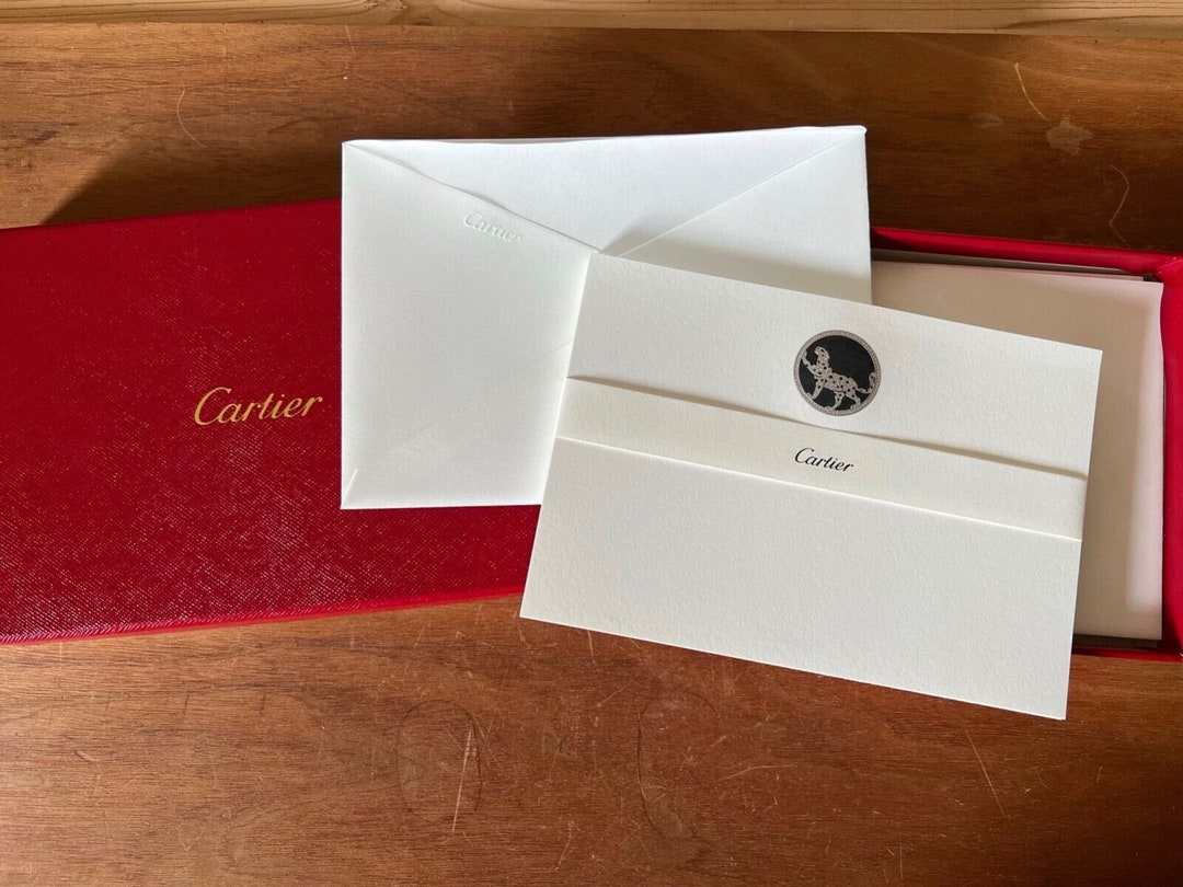 Cartier Stationary Red Box PANTHER 10 Note Cards 10 Envelopes Etsy