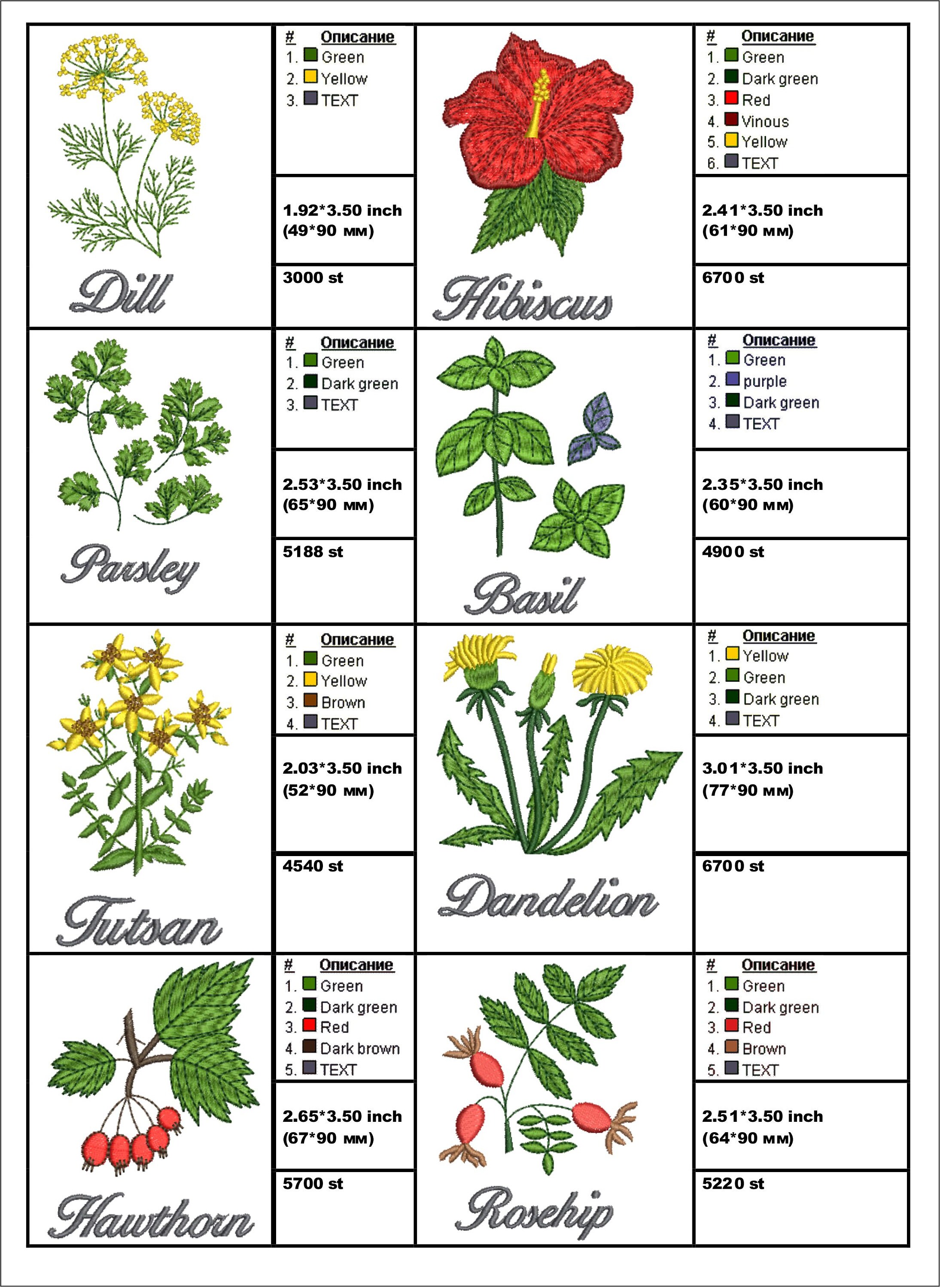 Kit Herbs machine embroidery designs medical tea dried Etsy