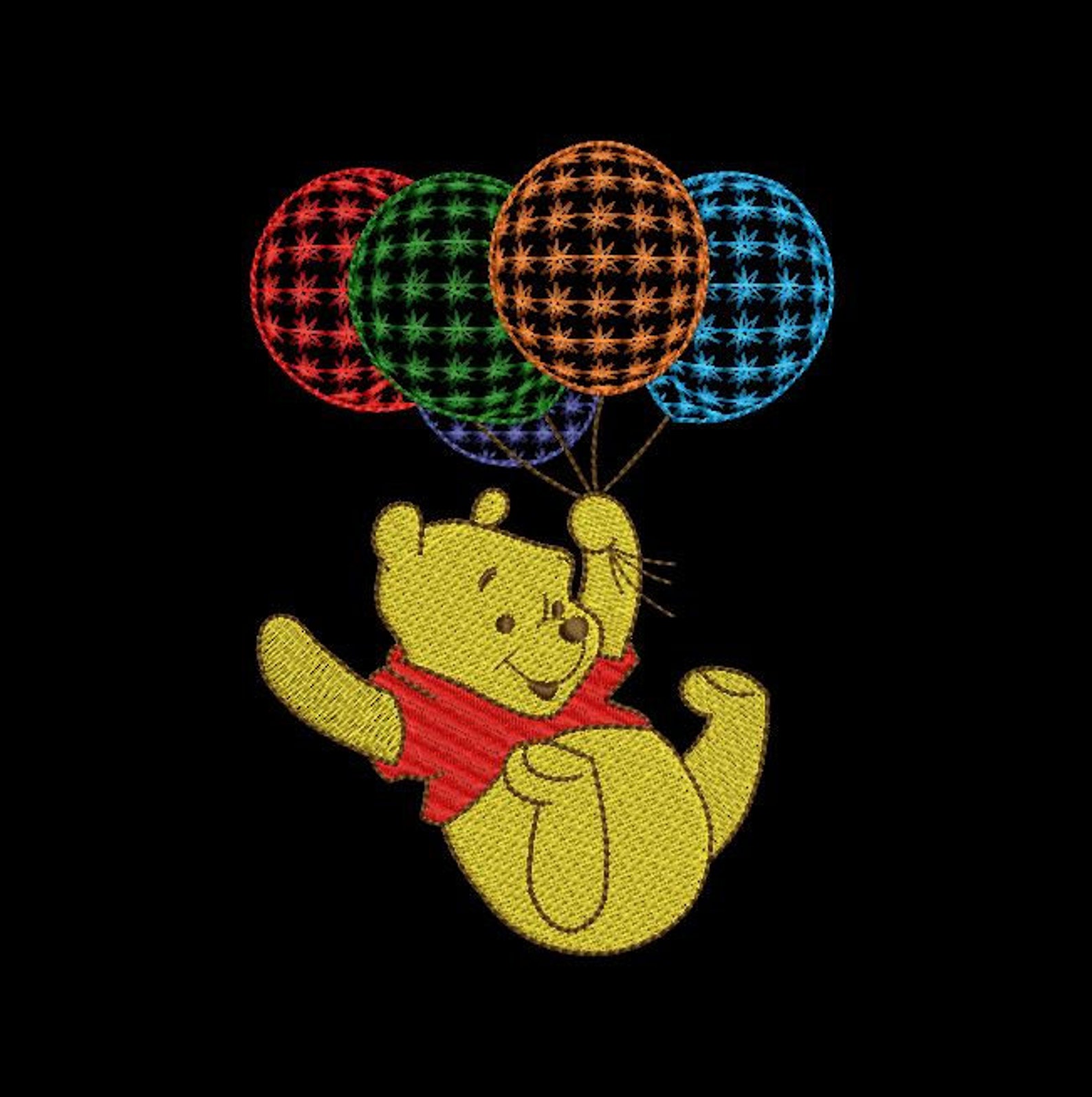 Winnie the Pooh machine embroidery design Birthday Etsy