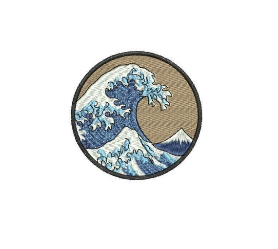 Hokusai Waves machine embroidery design embroidery on | Etsy