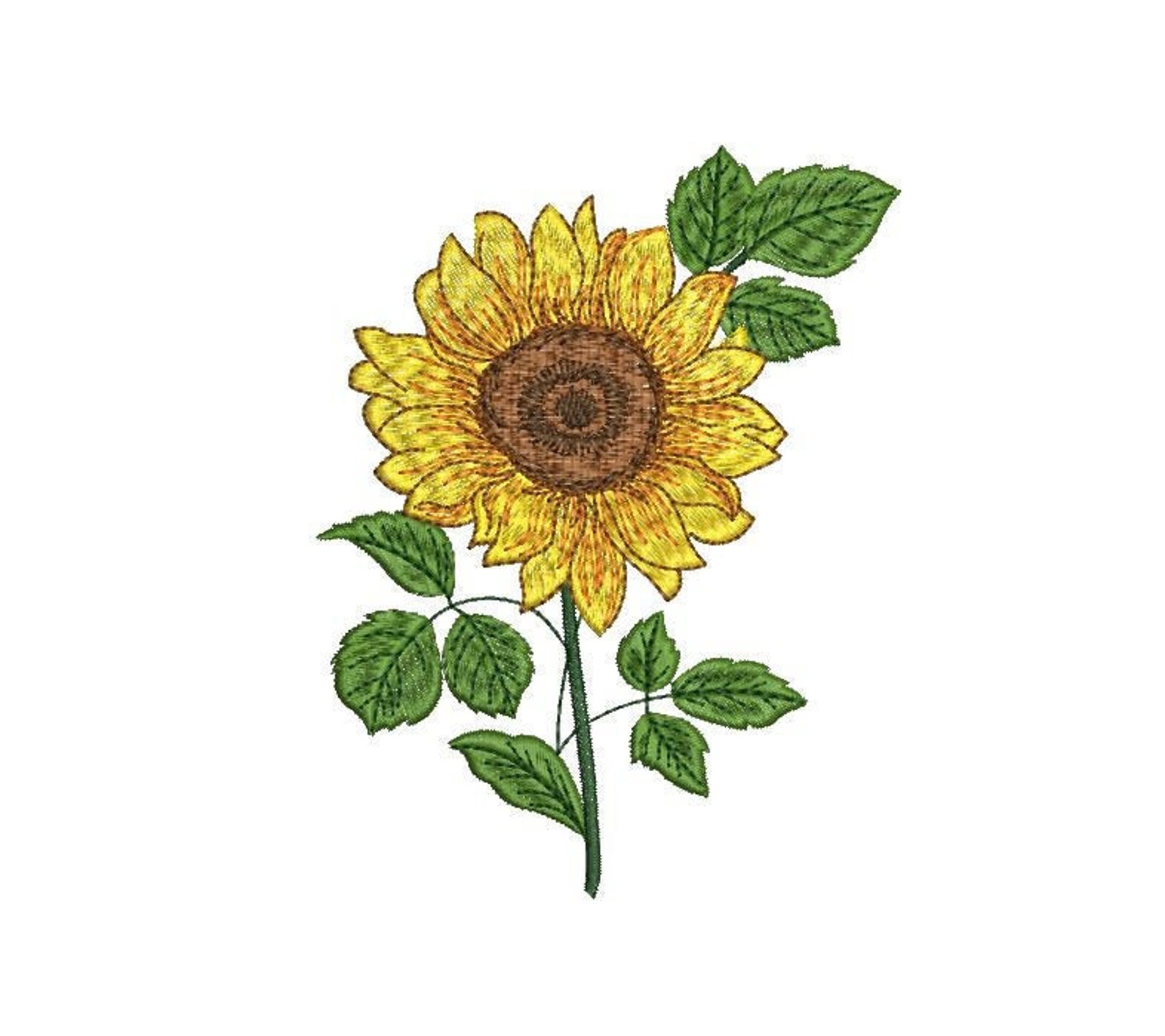 Sunflower machine embroidery design flower plant bouquet Etsy