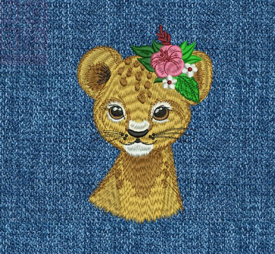 Baby lion 2 designs lion cub machine embroidery design  etsy