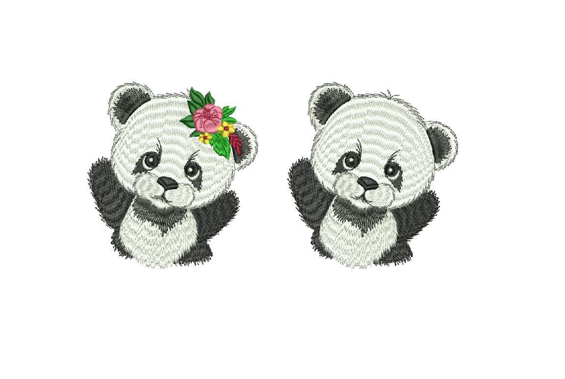 Bear panda cub 2 designs machine embroidery design etsy Bear panda cub 2 designs machine embroidery design etsy