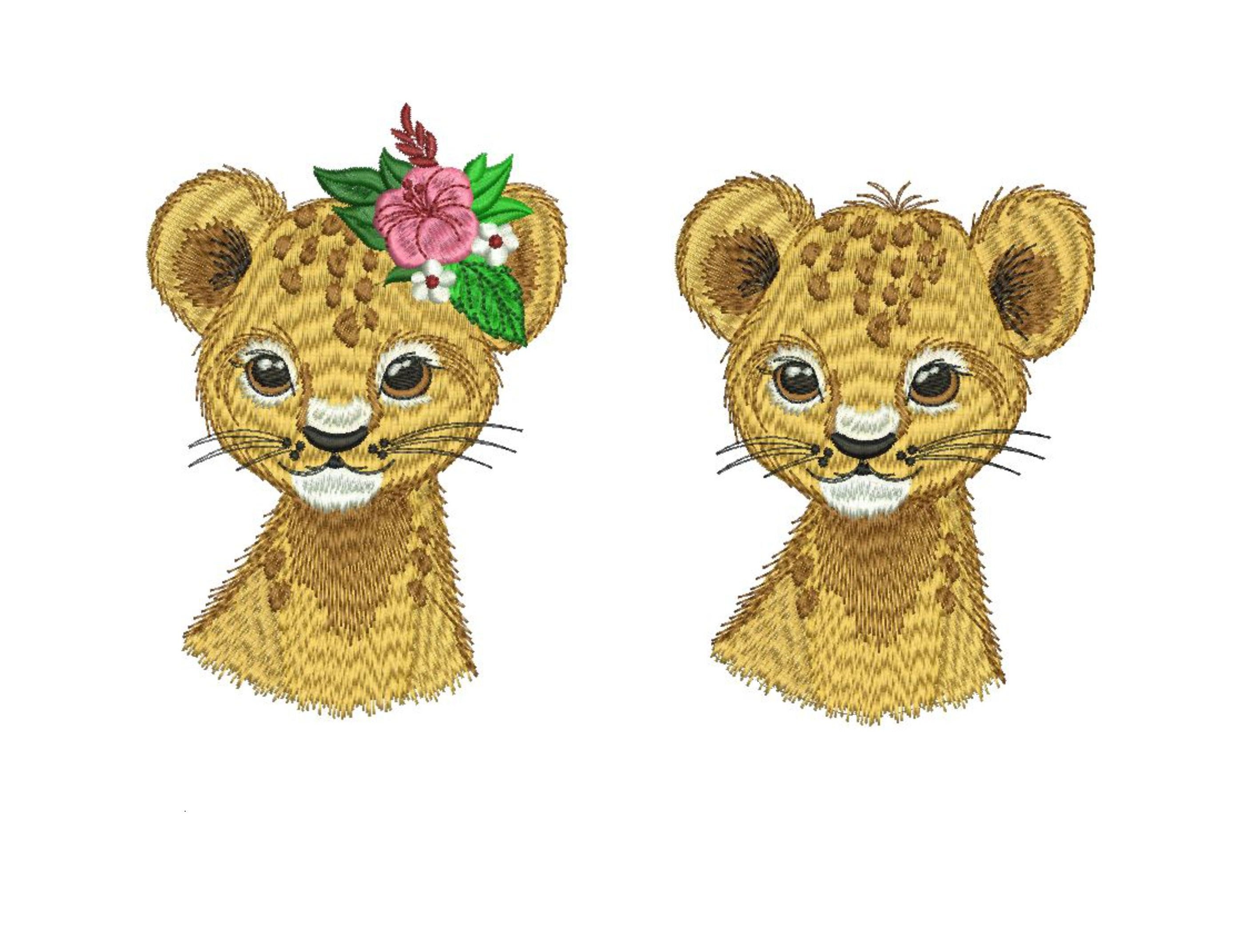 Baby lion 2 designs lion cub machine embroidery design  etsy