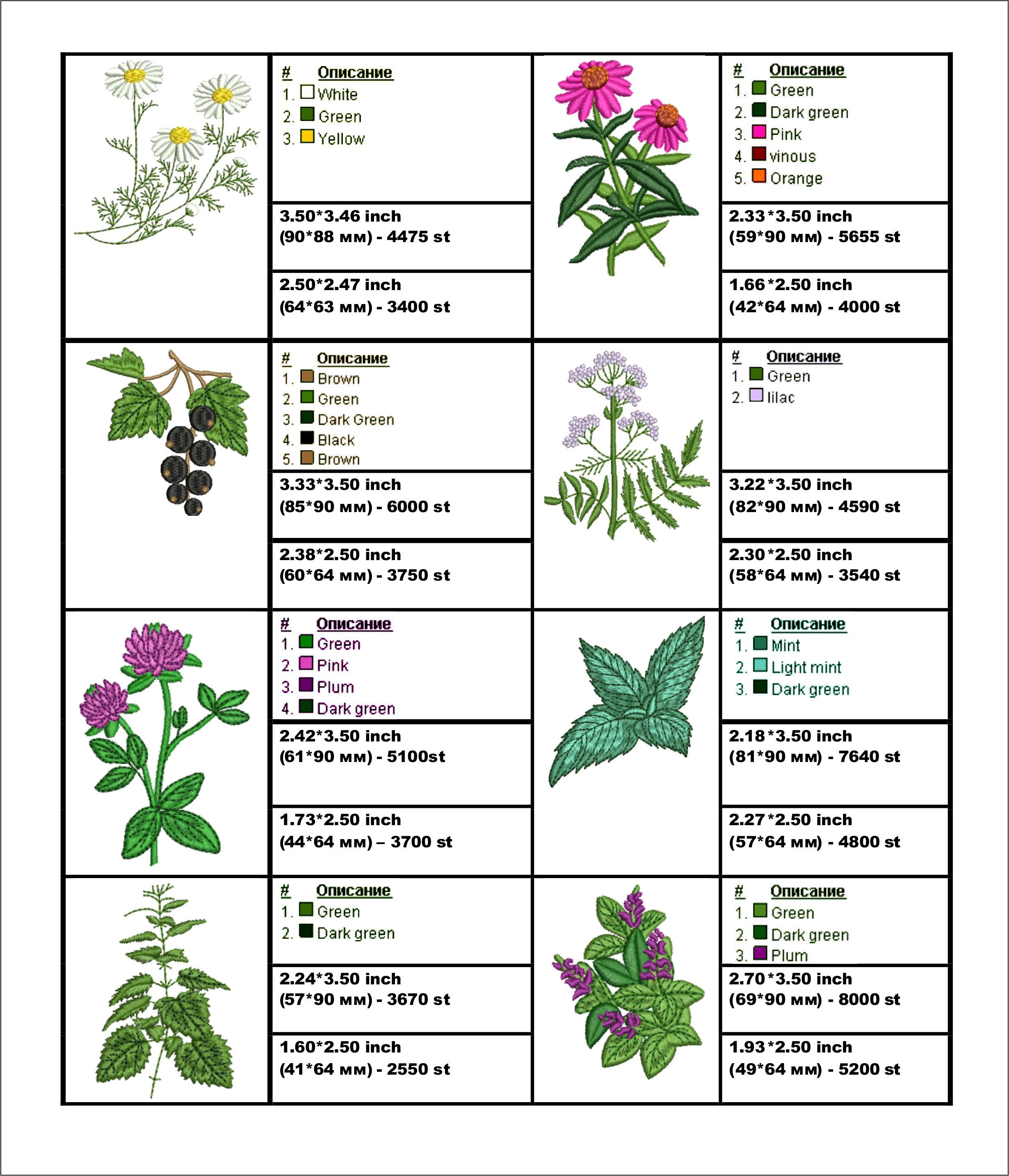 Set Herbs machine embroidery designs without herbal names Etsy