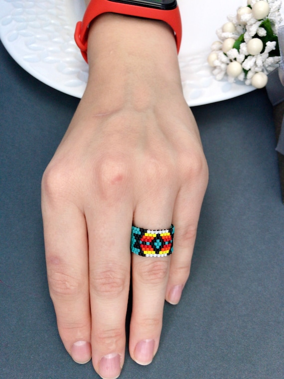 Native american beaded rings sale