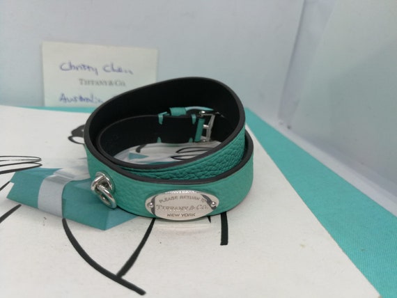 Genuine Tiffany Co Wrap Leather Bracelet Size S to M Blue Etsy
