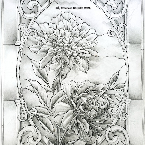 Art Nouveau Peony