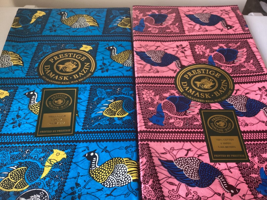 Super VIP Pink & Blue Bazin Price Drop! /3 Yds - Etsy