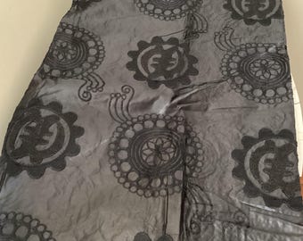African embroidered BlackSeersucker Gold Brissi Fabric/  Cloth( Funeral Cloth/Formal wear .