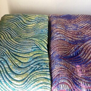 Metallic Jacquard Brocade with Shimmer Leaf Palm Motif and Raised Texture in 6 Color Variants