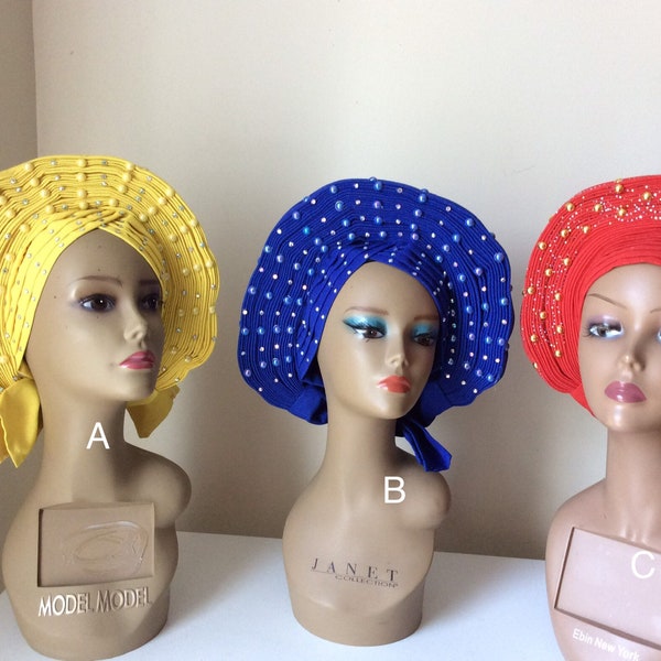 Fan Auto Pre-Tied Gele.   (Price drop for a limited time.)