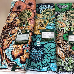 Vlisco Holland Super Wax Block Print: African Fabric