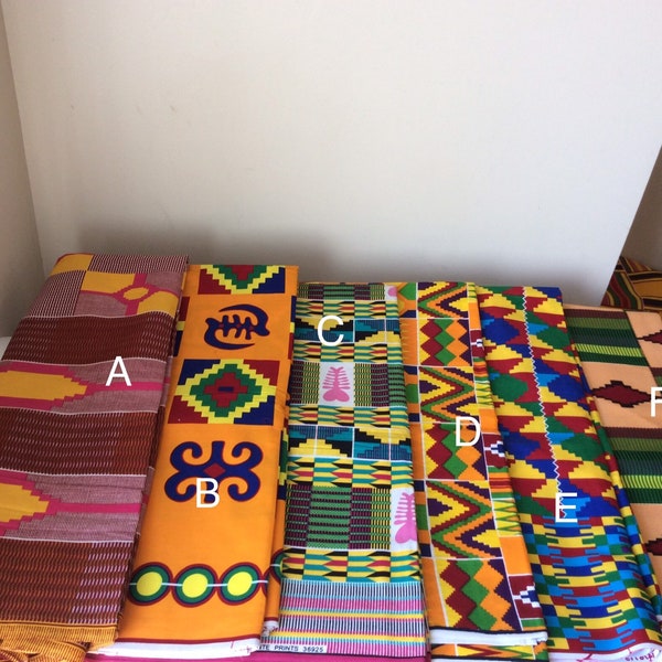 Authentic African Kente Fabric in Tri colors