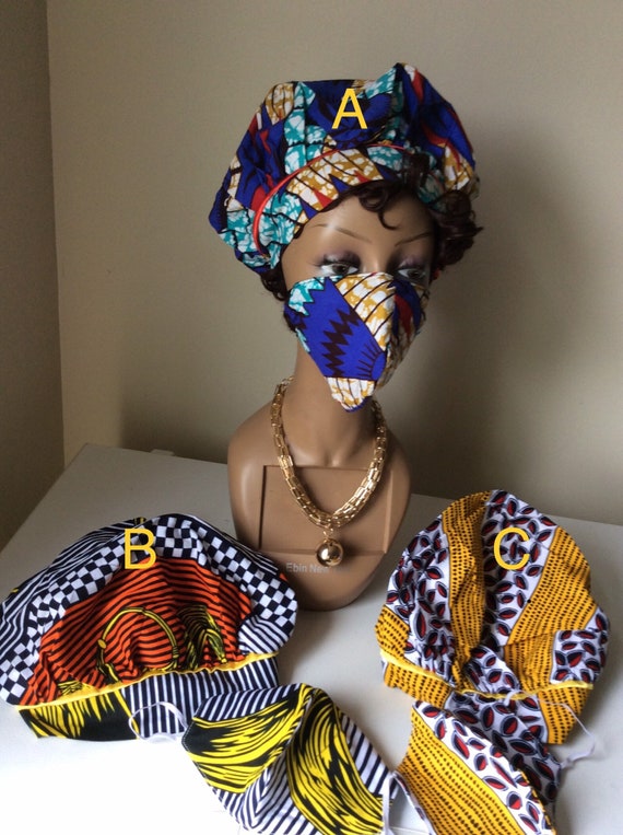 Face Mask & Hair Bonnet Set - Etsy display picture 1