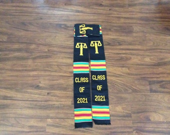 Authentic   Graduation "KENTE"   Class of 2021 Stole.(Weight of Justice.)