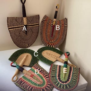 Versatile Bolga Straw Hand Fan - World Cup Special #Ghana #Blackstars/ Price drop