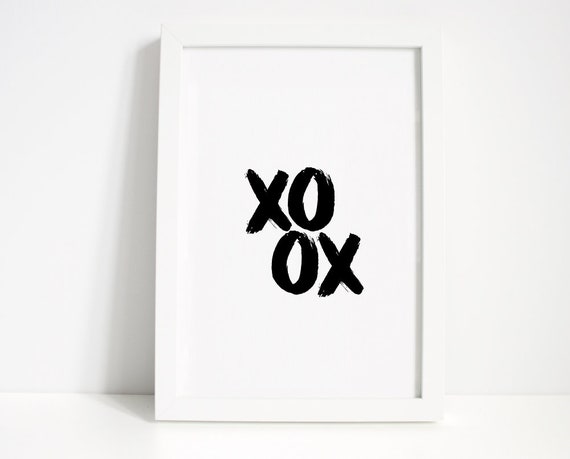 Wall Art Decor Print A5 A4 A3 XOXO Typography Type Designer Font Poster