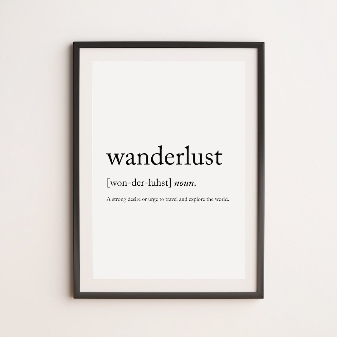 Wanderlust Definition Print Dictionary Print Definition Etsy UK