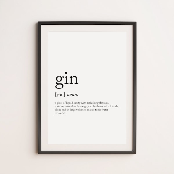 Gin Definition Etsy UK