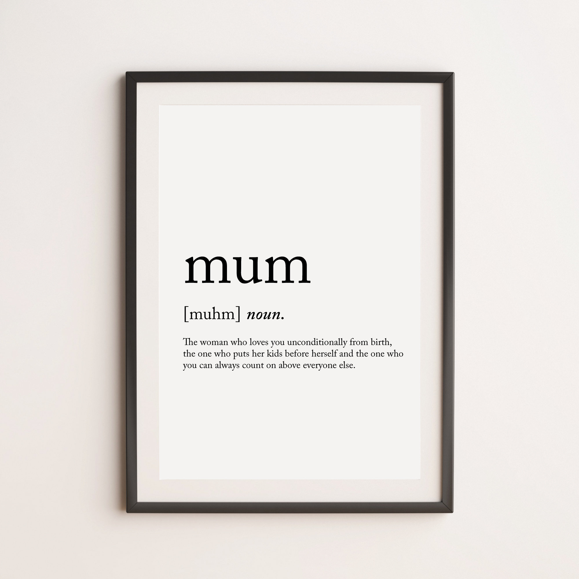 Mum Definition Print, Mothers Day Print, Dictionary Print, Definition