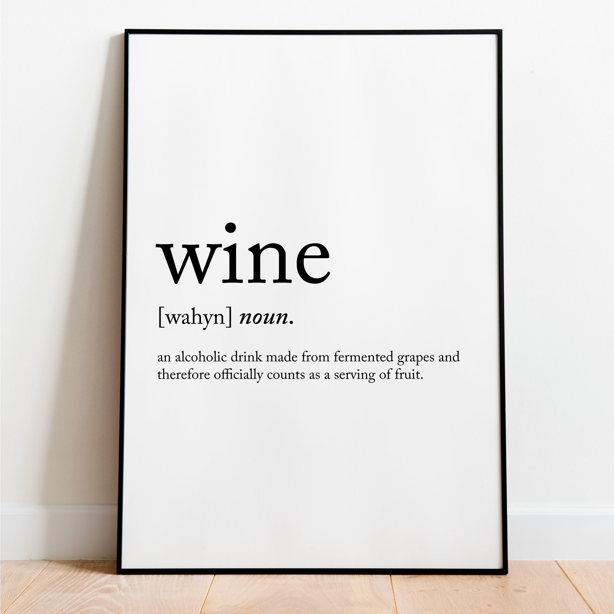 Wine Definition Print Dictionary Print Definition Print Etsy UK