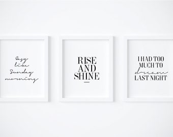 Bedroom Typography Prints Set